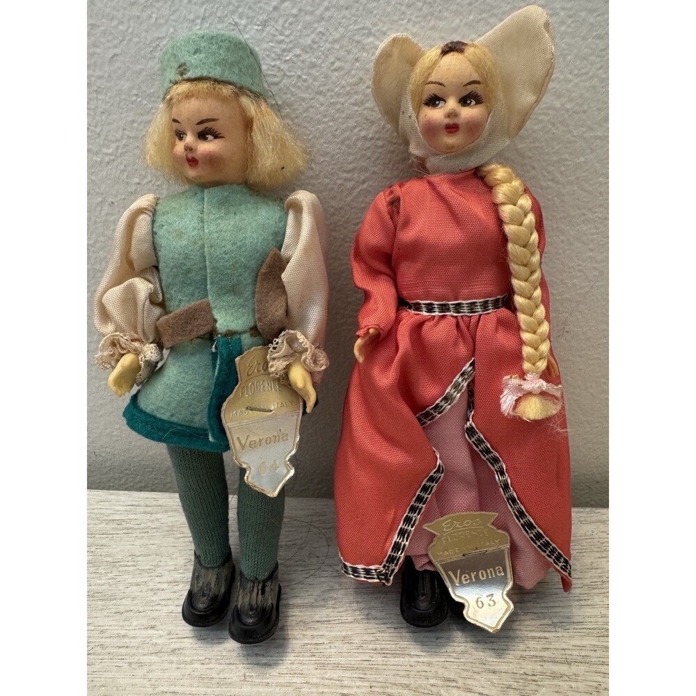 Vintage Pair of Eros Florence, Italy Costume Dolls – Verona Set Original Tags!